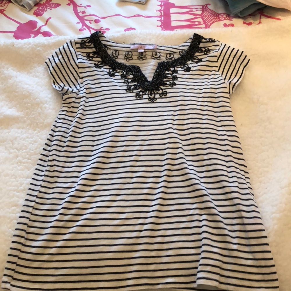 Calypso st. Barth kids girls dress black/white 6